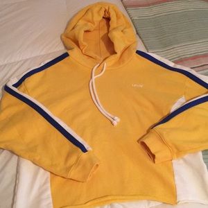 YELLOW LEVIS CROP HOODIE
